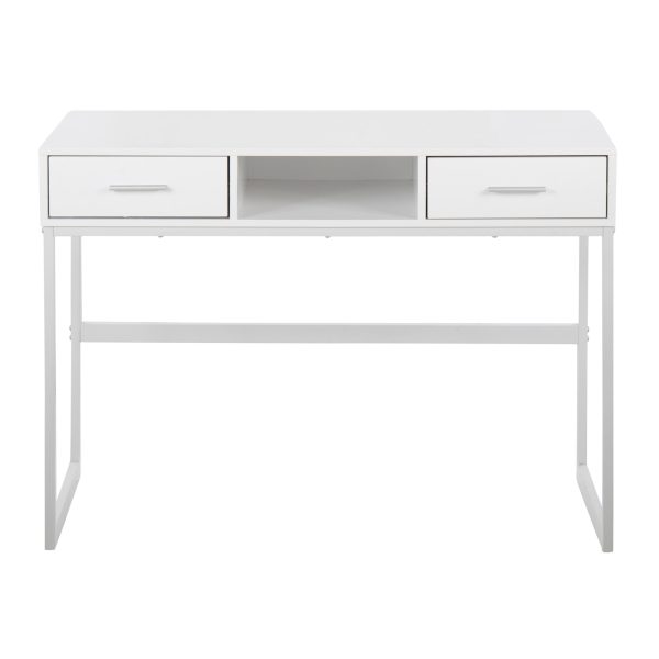 Franklin White Contemporary Console Table with Storage 9