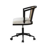 Freda Black Rattan Swivel Ergonomic Adjustable Height Office Task Chair 8 Freda Black Rattan Swivel Ergonomic Adjustable Height Office Task Chair