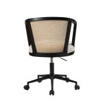 Freda Black Rattan Swivel Ergonomic Adjustable Height Office Task Chair 10 Freda Black Rattan Swivel Ergonomic Adjustable Height Office Task Chair