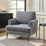 Frederick Grey Oversized USB Charging Pocket Armchair 7 Frederick Grey Oversized USB Charging Pocket Armchair