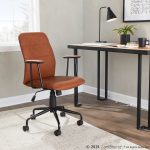 Fredrick Brown Faux Leather Contemporary Office Chair 13 Fredrick Brown Faux Leather Contemporary Office Chair