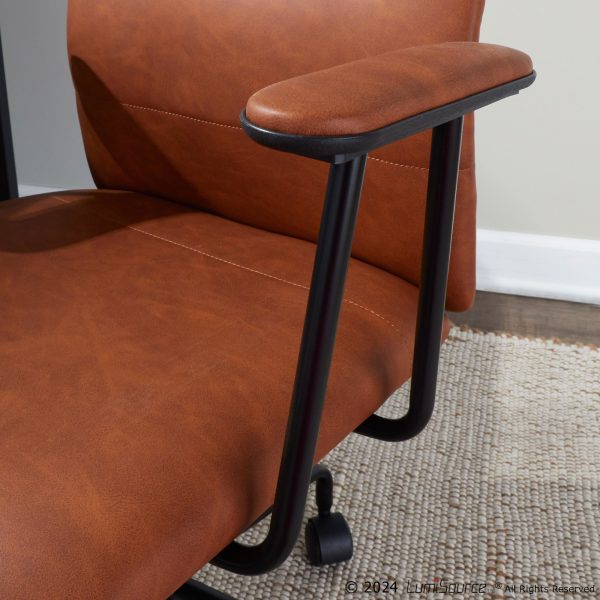 Fredrick Brown Faux Leather Contemporary Office Chair 3