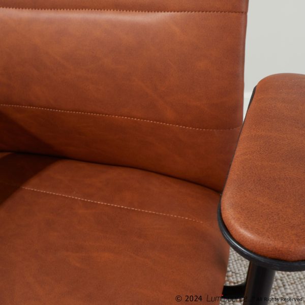 Fredrick Brown Faux Leather Contemporary Office Chair 4