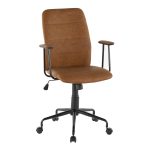 Fredrick Brown Faux Leather Contemporary Office Chair 18 Fredrick Brown Faux Leather Contemporary Office Chair