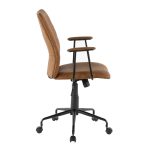 Fredrick Brown Faux Leather Contemporary Office Chair 19 Fredrick Brown Faux Leather Contemporary Office Chair