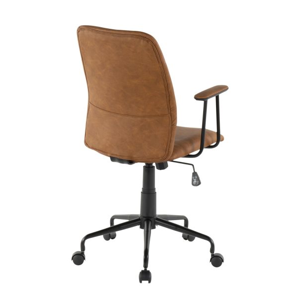 Fredrick Brown Faux Leather Contemporary Office Chair 7