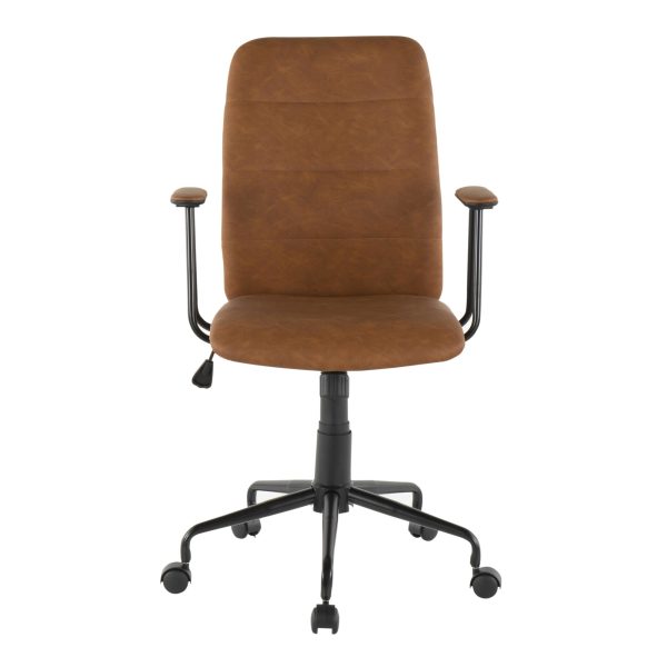 Fredrick Brown Faux Leather Contemporary Office Chair 9