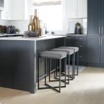 Frodo 16.5L x 16.5W x 26.4H Gray Fabric Seat W/Black Iron Frame Counter Stool