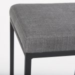 Frodo 16.5L x 16.5W x 29.75H Gray Fabric Seat W/Black Iron Frame Bar Stool