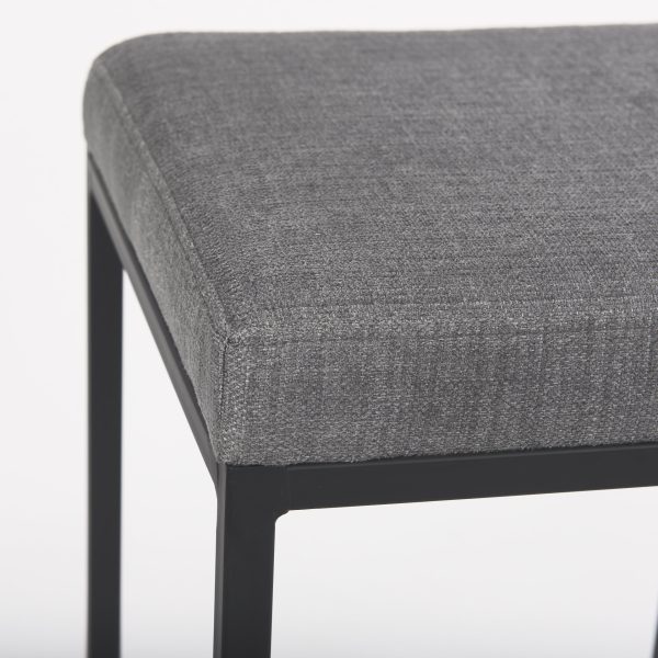 Frodo 16.5L x 16.5W x 29.75H Gray Fabric Seat WBlack Iron Frame Bar Stool 6