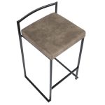 Fuji 26" Black Metal Brown Faux Leather Contemporary Stools (Set of 3) 23 Fuji 26" Black Metal Brown Faux Leather Contemporary Stools (Set of 3)