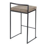 Fuji 26" Black Metal Brown Faux Leather Contemporary Stools (Set of 3) 20 Fuji 26" Black Metal Brown Faux Leather Contemporary Stools (Set of 3)