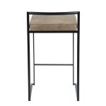 Fuji 26" Black Metal Brown Faux Leather Contemporary Stools (Set of 3) 21 Fuji 26" Black Metal Brown Faux Leather Contemporary Stools (Set of 3)