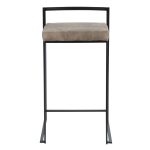 Fuji 26" Black Metal Brown Faux Leather Contemporary Stools (Set of 3) 22 Fuji 26" Black Metal Brown Faux Leather Contemporary Stools (Set of 3)