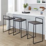 Fuji 26" Black Metal Espresso Bamboo Counter Stool (Set of 3) 14 Fuji 26" Black Metal Espresso Bamboo Counter Stool (Set of 3)