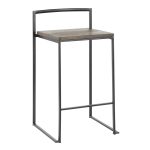 Fuji 26" Black Metal Espresso Bamboo Counter Stool (Set of 3) 18 Fuji 26" Black Metal Espresso Bamboo Counter Stool (Set of 3)