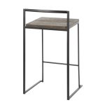 Fuji 26" Black Metal Espresso Bamboo Counter Stool (Set of 3) 20 Fuji 26" Black Metal Espresso Bamboo Counter Stool (Set of 3)