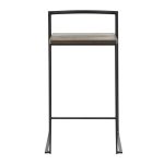 Fuji 26" Black Metal Espresso Bamboo Counter Stool (Set of 3) 22 Fuji 26" Black Metal Espresso Bamboo Counter Stool (Set of 3)