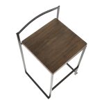 Fuji 26" Black Metal Espresso Bamboo Counter Stool (Set of 3) 23 Fuji 26" Black Metal Espresso Bamboo Counter Stool (Set of 3)