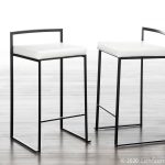 Fuji 26 Black Metal White Contemporary Counter Stool (Set of 3) 15 Fuji 26 Black Metal White Contemporary Counter Stool (Set of 3)