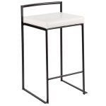 Fuji 26 Black Metal White Contemporary Counter Stool (Set of 3) 17 Fuji 26 Black Metal White Contemporary Counter Stool (Set of 3)