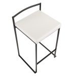 Fuji 26 Black Metal White Contemporary Counter Stool (Set of 3) 22 Fuji 26 Black Metal White Contemporary Counter Stool (Set of 3)