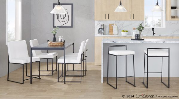 Fuji 26 Black Metal White Velvet Contemporary Stools Set of 3 1