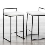 Fuji 26 Black Metal White Velvet Contemporary Stools (Set of 3) 15 Fuji 26 Black Metal White Velvet Contemporary Stools (Set of 3)