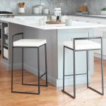 Fuji 26 Black Metal White Velvet Contemporary Stools (Set of 3) 16 Fuji 26 Black Metal White Velvet Contemporary Stools (Set of 3)