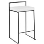 Fuji 26 Black Metal White Velvet Contemporary Stools (Set of 3) 17 Fuji 26 Black Metal White Velvet Contemporary Stools (Set of 3)
