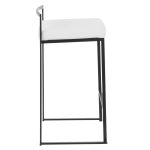 Fuji 26 Black Metal White Velvet Contemporary Stools (Set of 3) 18 Fuji 26 Black Metal White Velvet Contemporary Stools (Set of 3)