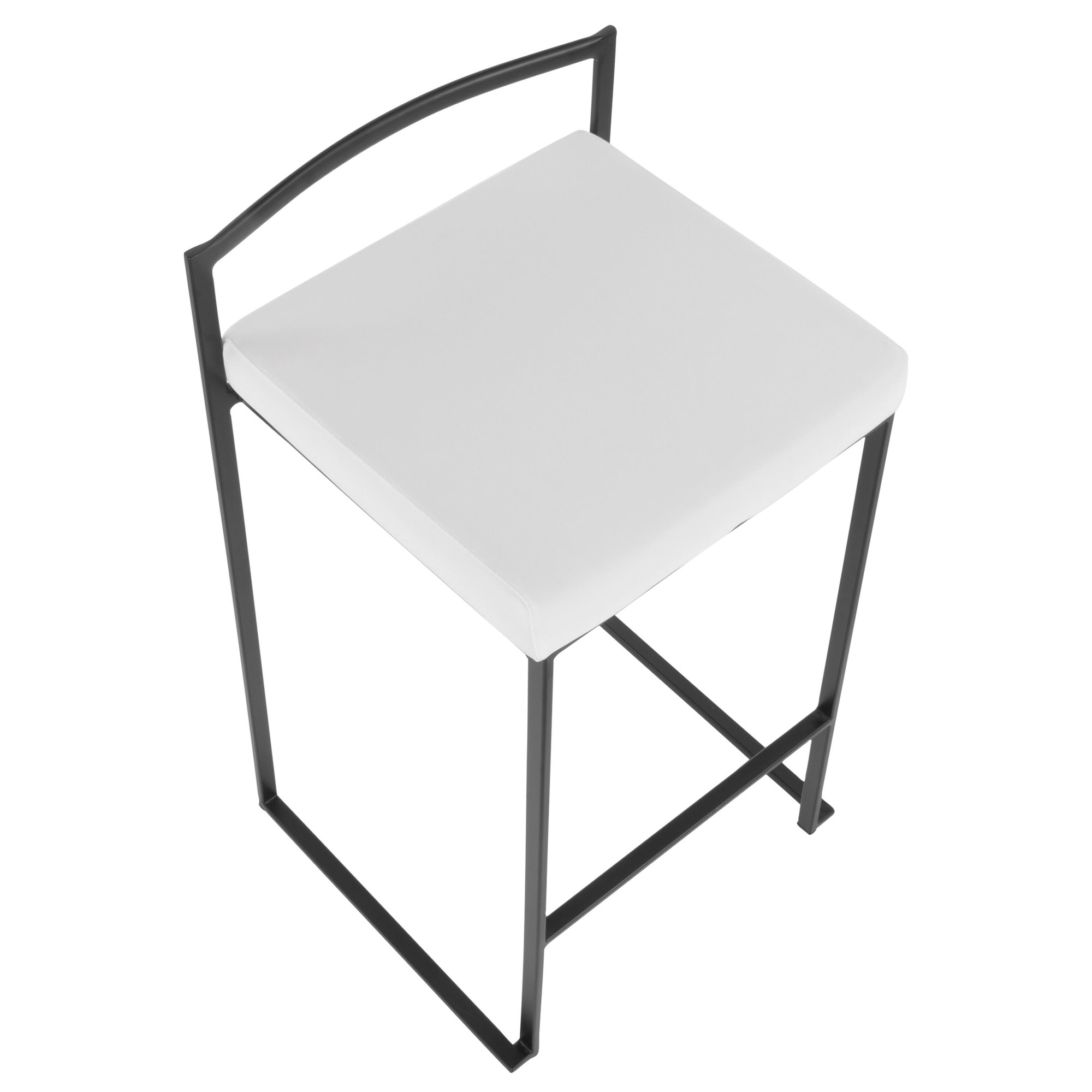 Fuji 26 Black Metal White Velvet Contemporary Stools (Set of 3) 10 Fuji 26 Black Metal White Velvet Contemporary Stools (Set of 3) - Image 10