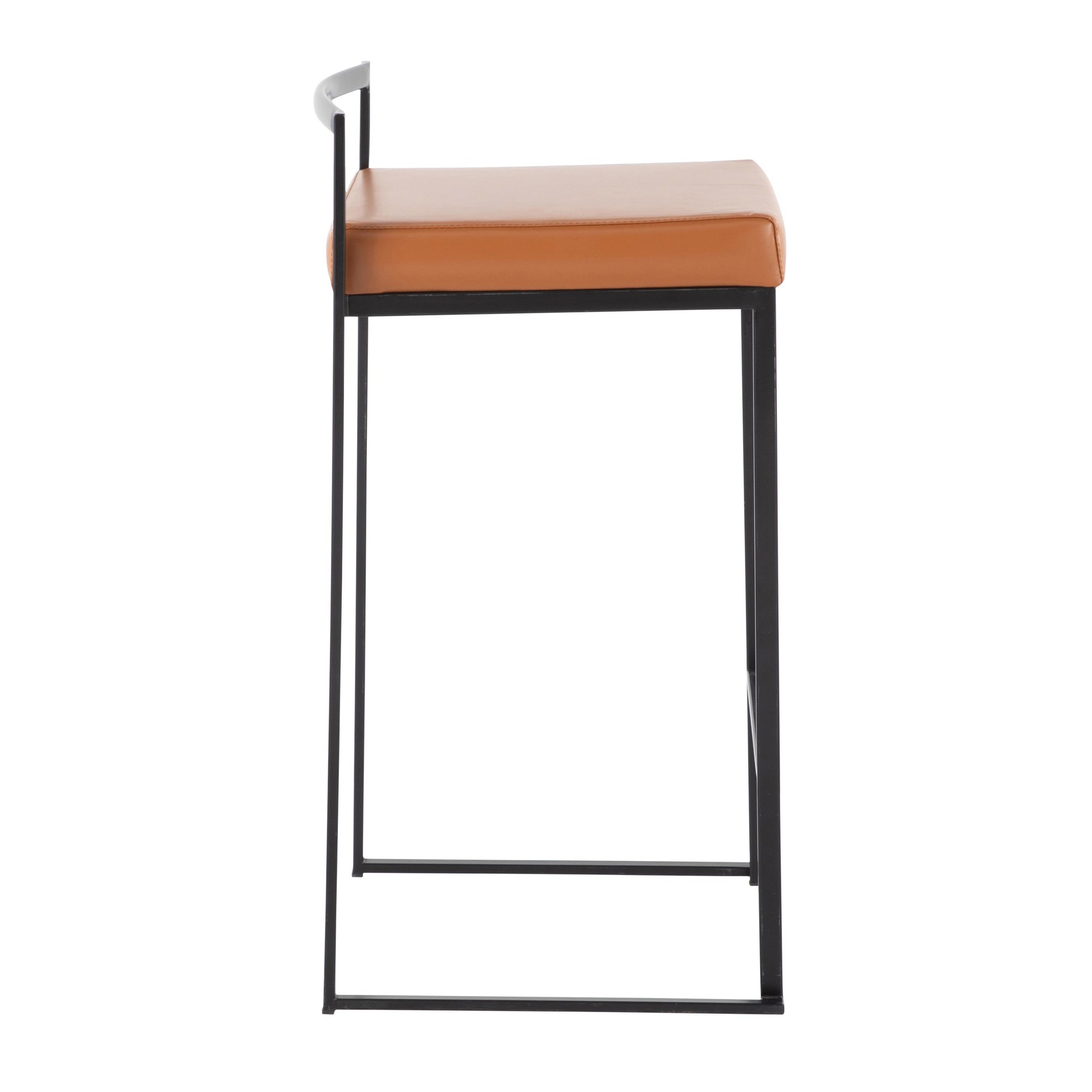 Fuji 26" Black and Camel Contemporary Counter Stools (Set of 3) 7 Fuji 26" Black and Camel Contemporary Counter Stools (Set of 3) - Image 7