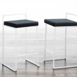 Fuji 26 Contemporary Black Velvet White Metal Counter Stools (Set of 3) 12 Fuji 26 Contemporary Black Velvet White Metal Counter Stools (Set of 3)