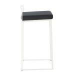 Fuji 26 Contemporary Black Velvet White Metal Counter Stools (Set of 3) 14 Fuji 26 Contemporary Black Velvet White Metal Counter Stools (Set of 3)
