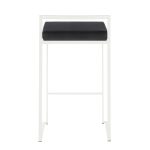 Fuji 26 Contemporary Black Velvet White Metal Counter Stools (Set of 3) 16 Fuji 26 Contemporary Black Velvet White Metal Counter Stools (Set of 3)