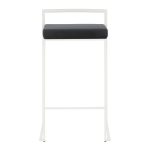 Fuji 26 Contemporary Black Velvet White Metal Counter Stools (Set of 3) 17 Fuji 26 Contemporary Black Velvet White Metal Counter Stools (Set of 3)