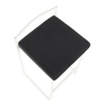 Fuji 26 Contemporary Black Velvet White Metal Counter Stools (Set of 3) 18 Fuji 26 Contemporary Black Velvet White Metal Counter Stools (Set of 3)