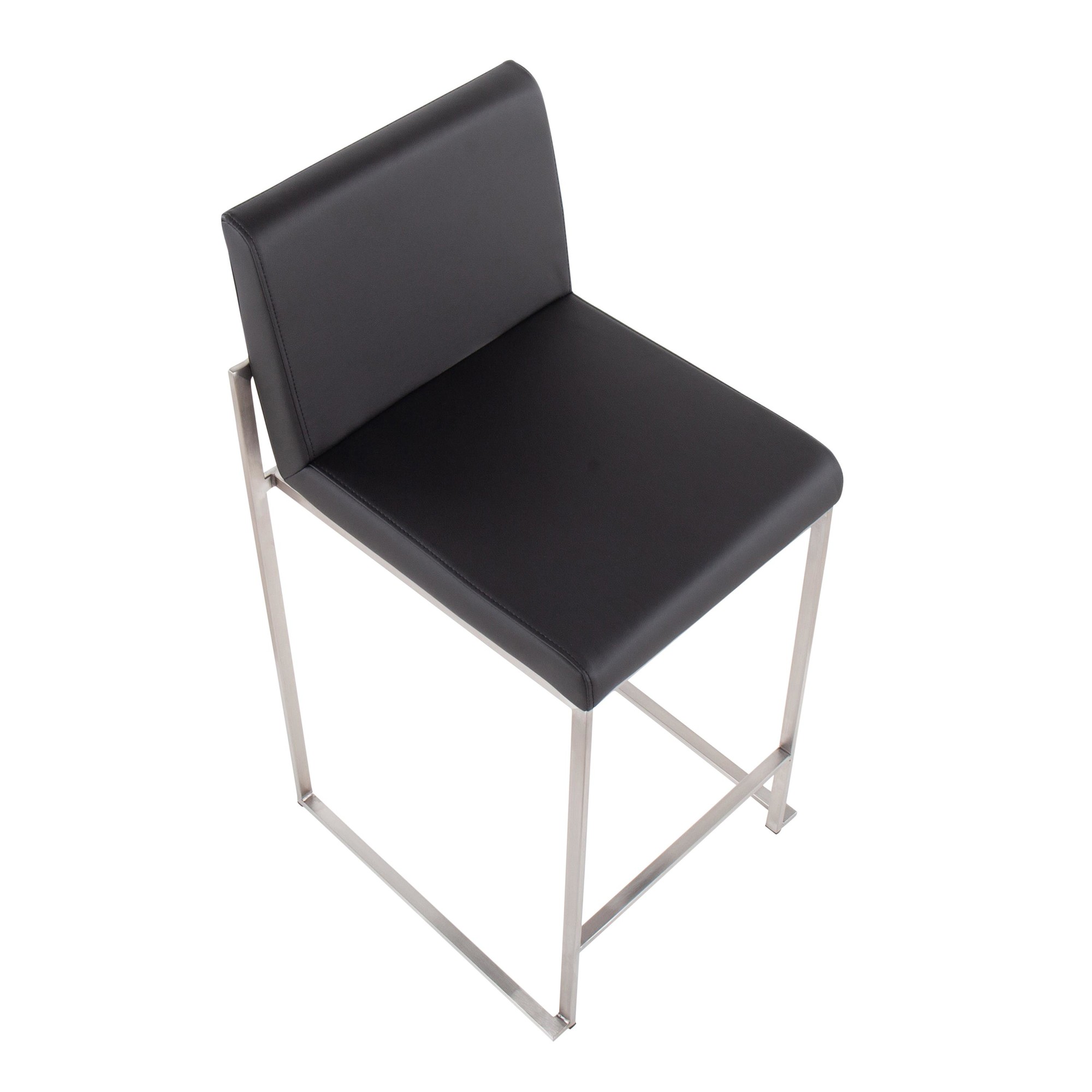 Fuji 26" Contemporary High Back Counter Stools Stainless Black (Set of 3) (Set of 3) 11 Fuji 26" Contemporary High Back Counter Stools Stainless Black (Set of 3) (Set of 3) - Image 11