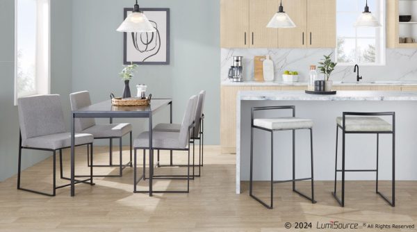 Fuji 26 Contemporary Stackable Black Metal Counter Stools Set of 3 Set of 3 1