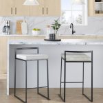 Fuji 26" Contemporary Stackable Black Metal Counter Stools (Set of 3) (Set of 3) 12 Fuji 26" Contemporary Stackable Black Metal Counter Stools (Set of 3) (Set of 3)