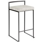 Fuji 26" Contemporary Stackable Black Metal Counter Stools (Set of 3) (Set of 3) 15 Fuji 26" Contemporary Stackable Black Metal Counter Stools (Set of 3) (Set of 3)