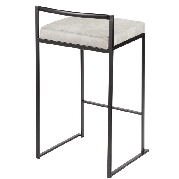 Fuji 26 Contemporary Stackable Black Metal Counter Stools Set of 3 Set of 3 5
