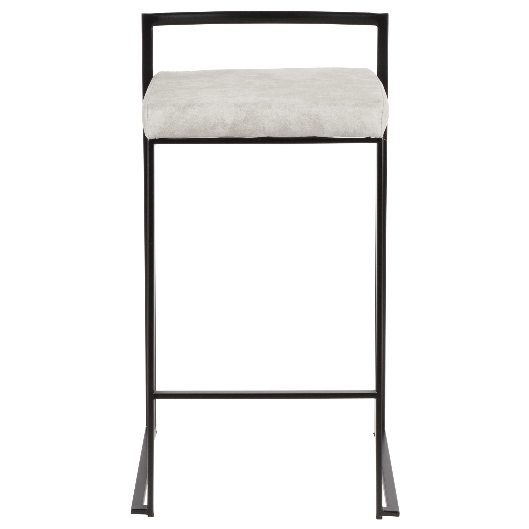 Fuji 26" Contemporary Stackable Black Metal Counter Stools (Set of 3) (Set of 3) 8 Fuji 26" Contemporary Stackable Black Metal Counter Stools (Set of 3) (Set of 3) - Image 8