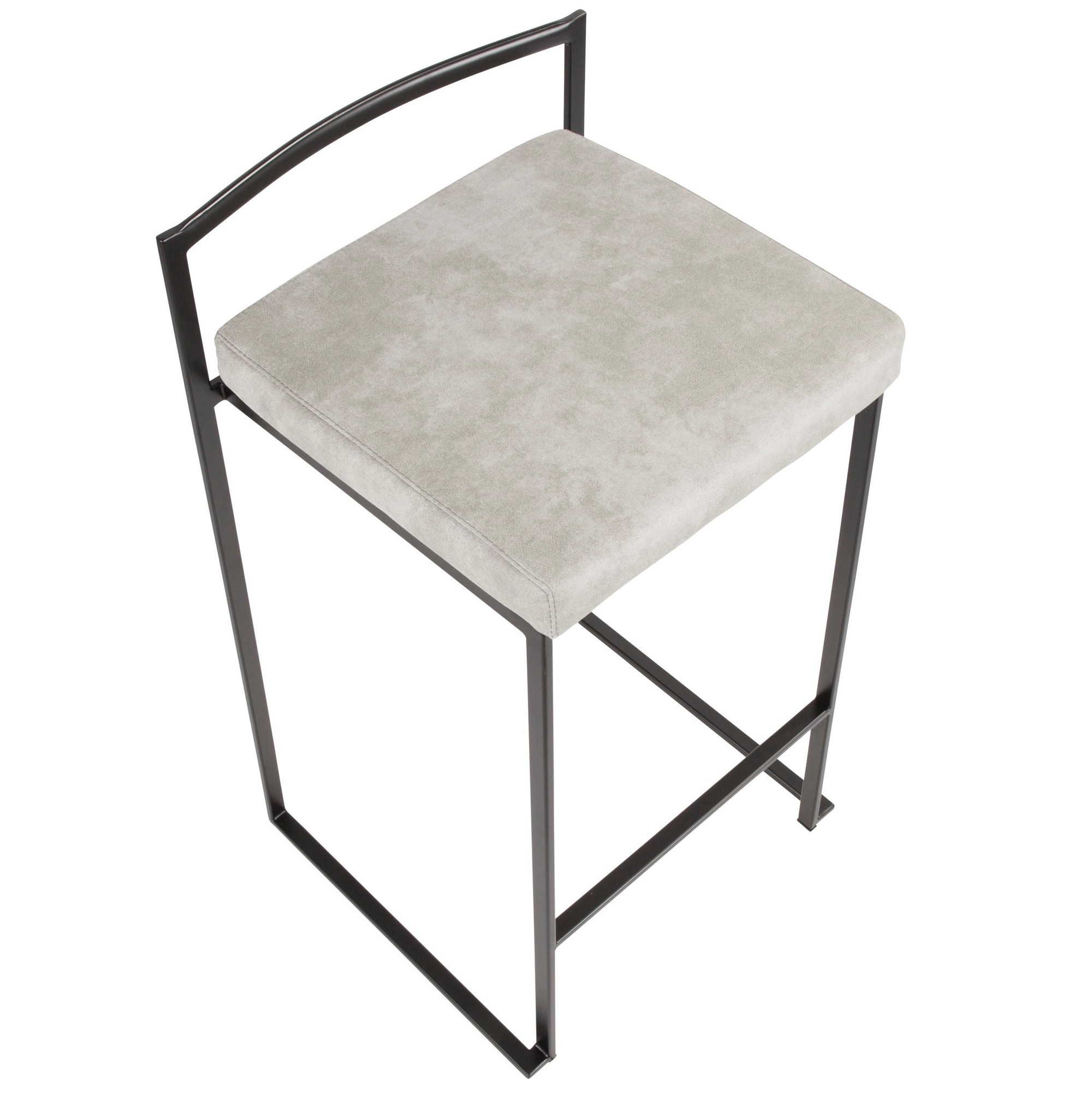 Fuji 26" Contemporary Stackable Black Metal Counter Stools (Set of 3) (Set of 3) 9 Fuji 26" Contemporary Stackable Black Metal Counter Stools (Set of 3) (Set of 3) - Image 9