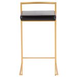 Fuji 26 Gold Black Faux Leather Contemporary Counter Stools (Set of 3) 25 Fuji 26 Gold Black Faux Leather Contemporary Counter Stools (Set of 3)