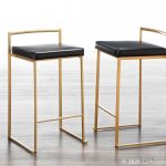 Fuji 26 Gold Black Faux Leather Contemporary Counter Stools (Set of 3) 17 Fuji 26 Gold Black Faux Leather Contemporary Counter Stools (Set of 3)