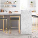 Fuji 26 Gold Black Faux Leather Contemporary Counter Stools (Set of 3) 19 Fuji 26 Gold Black Faux Leather Contemporary Counter Stools (Set of 3)