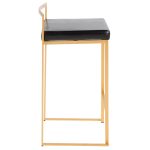 Fuji 26 Gold Black Faux Leather Contemporary Counter Stools (Set of 3) 22 Fuji 26 Gold Black Faux Leather Contemporary Counter Stools (Set of 3)