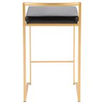 Fuji 26 Gold Black Faux Leather Contemporary Counter Stools (Set of 3) 24 Fuji 26 Gold Black Faux Leather Contemporary Counter Stools (Set of 3)